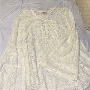 cream lace bell sleeved blouse